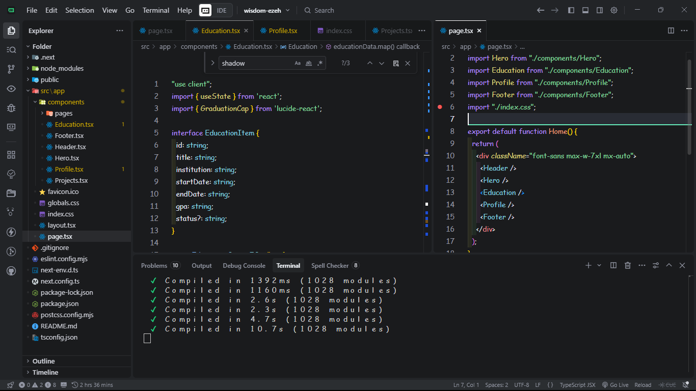 Code editor showing import statements